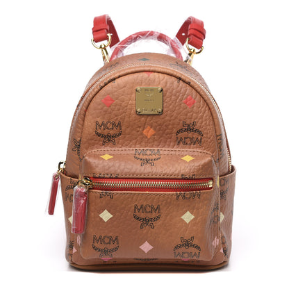 MCM Skyoptic Visetos X-Mini Stark Bebe Boo Backpack Cognac 1 of 7