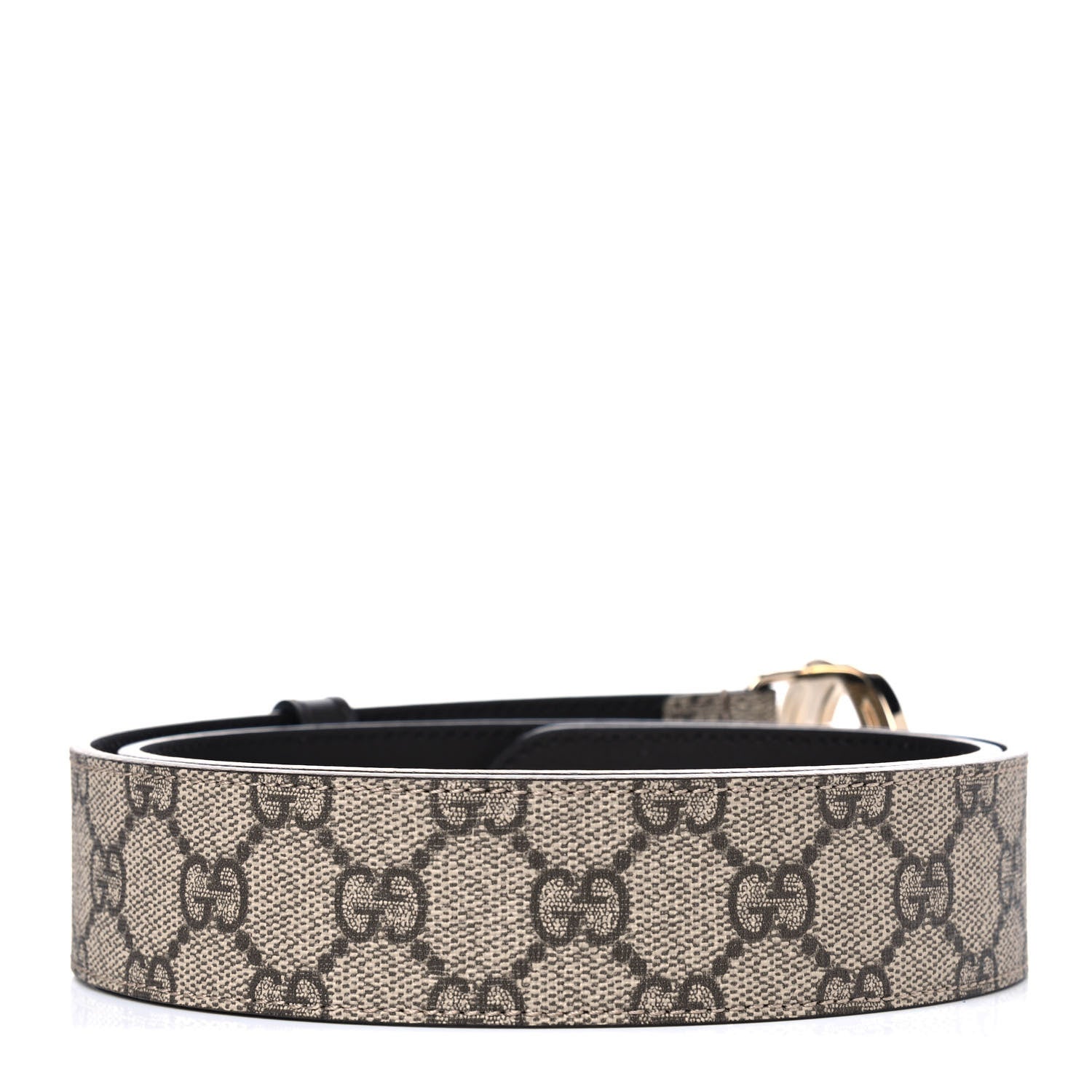 Gucci GG Supreme Monogram Interlocking G 37mm Belt 85 34 Beige Ebony Cocoa 2 of 5