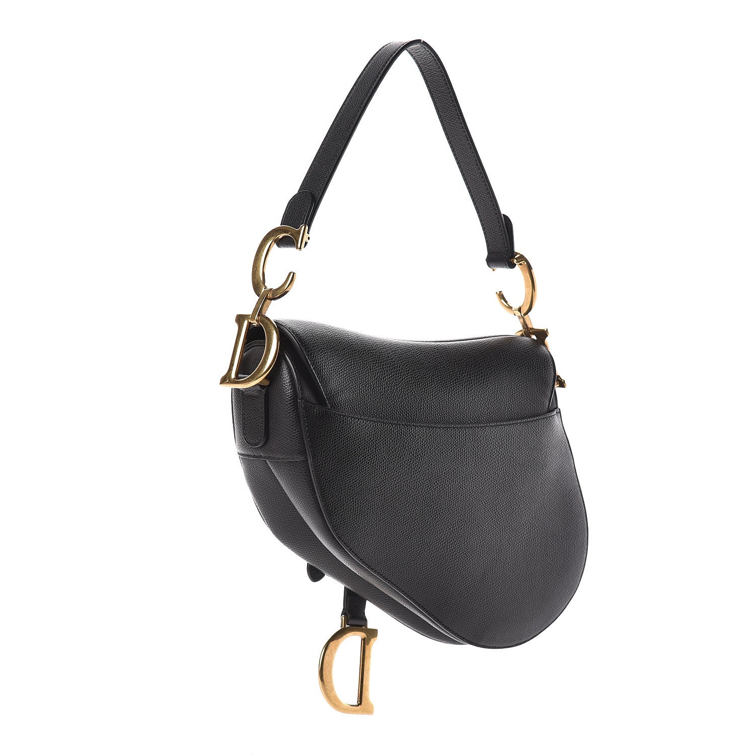Christian Dior Grained Calfskin Saddle Bag Black 3 of 14