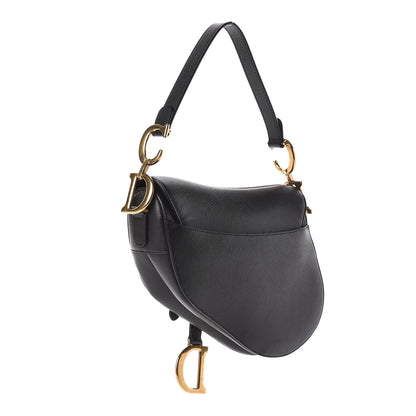 Christian Dior Grained Calfskin Saddle Bag Black 3 of 14