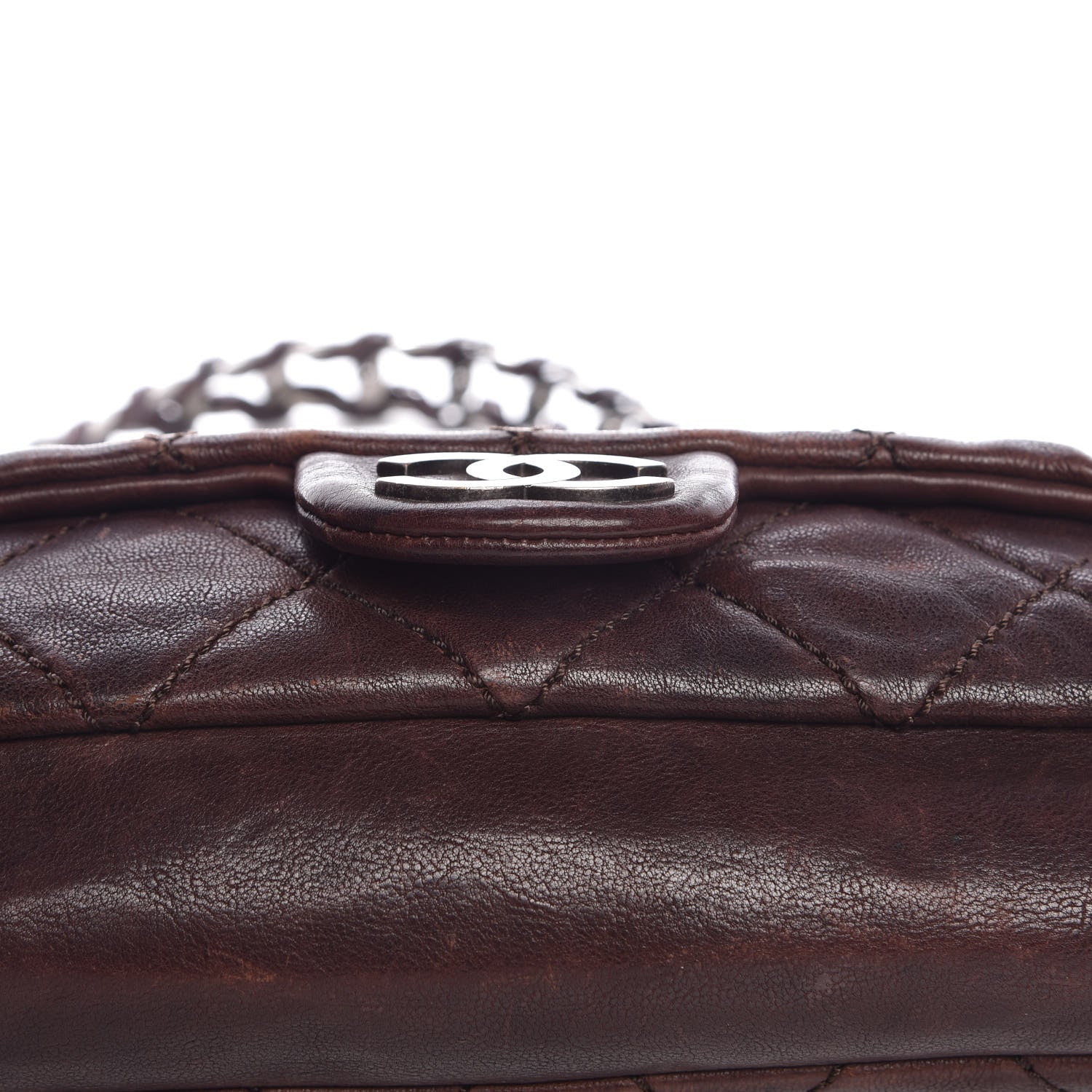 Chanel Calfskin Quilted Modern Chain Flap Brown 15 of 20