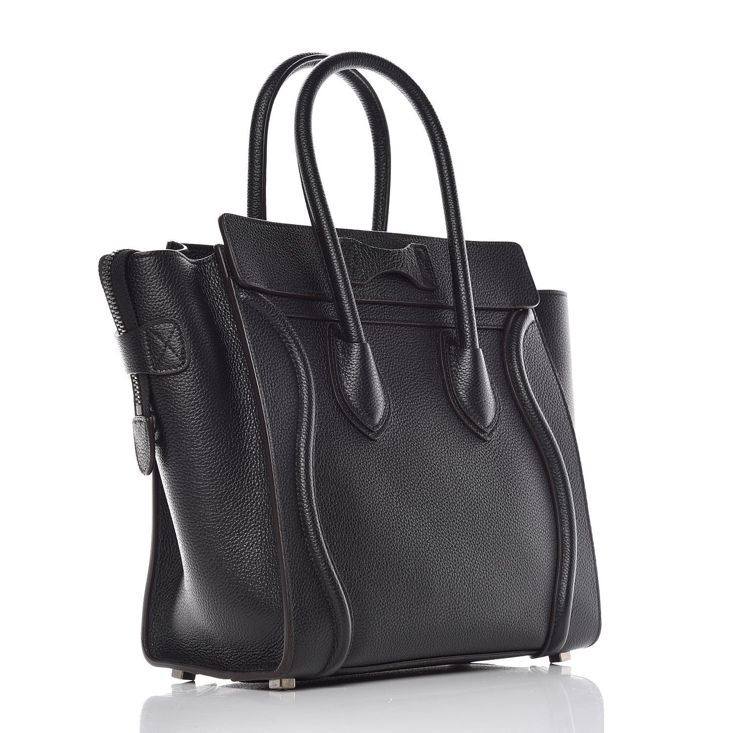 Drummed Calfskin Micro Luggage Black