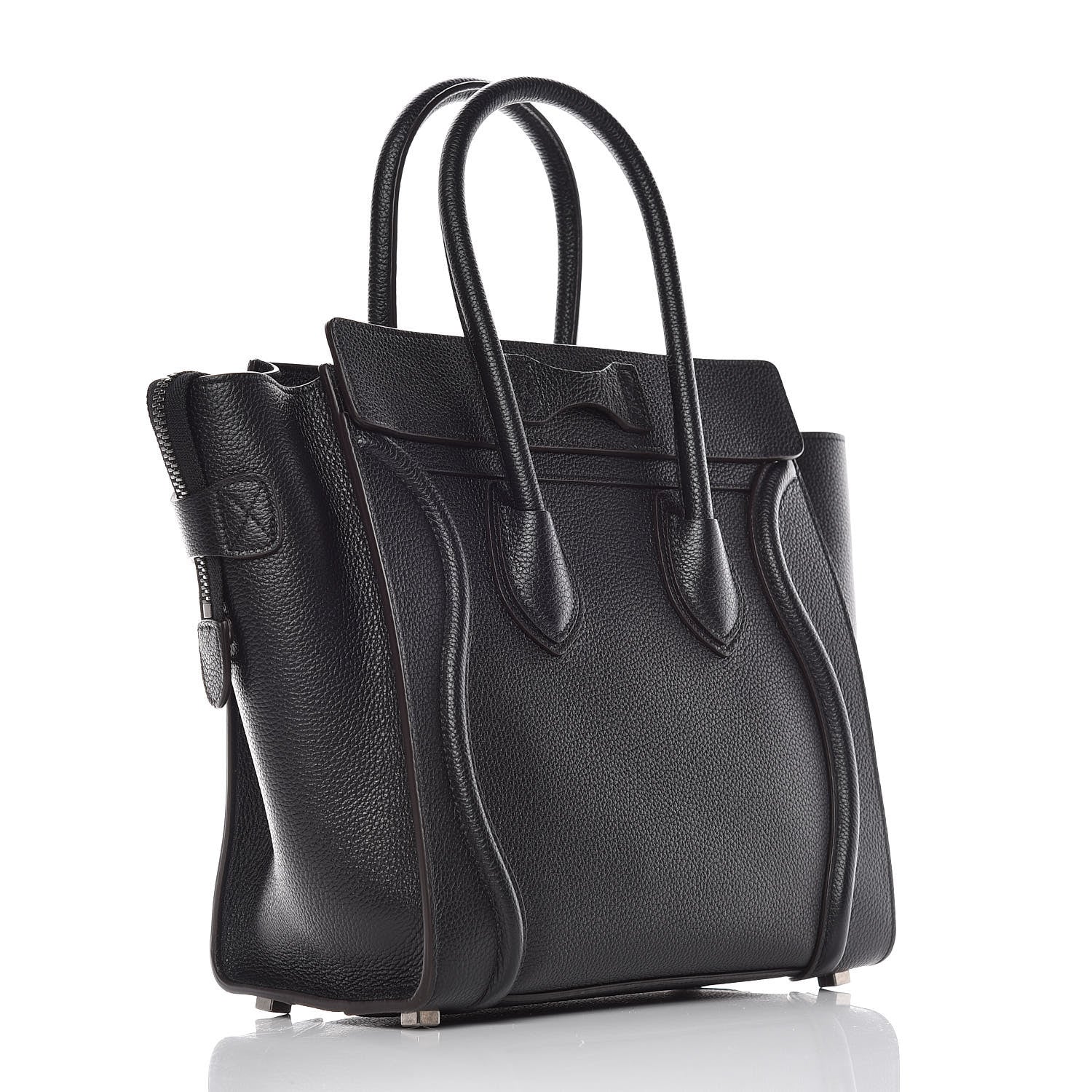 Celine Drummed Calfskin Micro Luggage Black 3 of 9