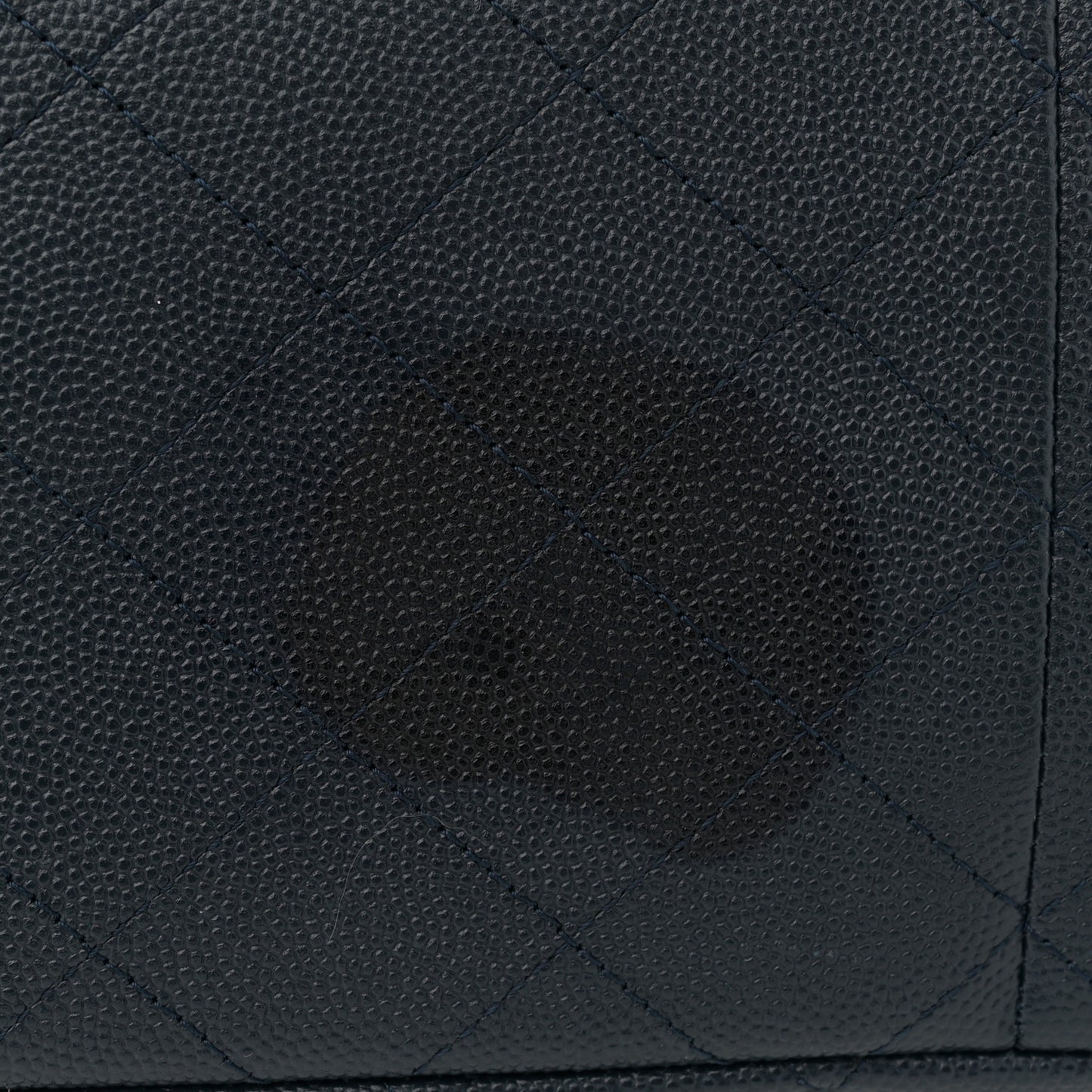 Caviar Quilted Large CC Shopping Tote Navy