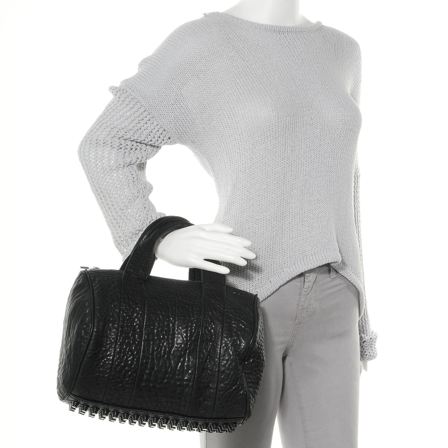 Pebbled Lambskin Rocco Black with Black Hardware