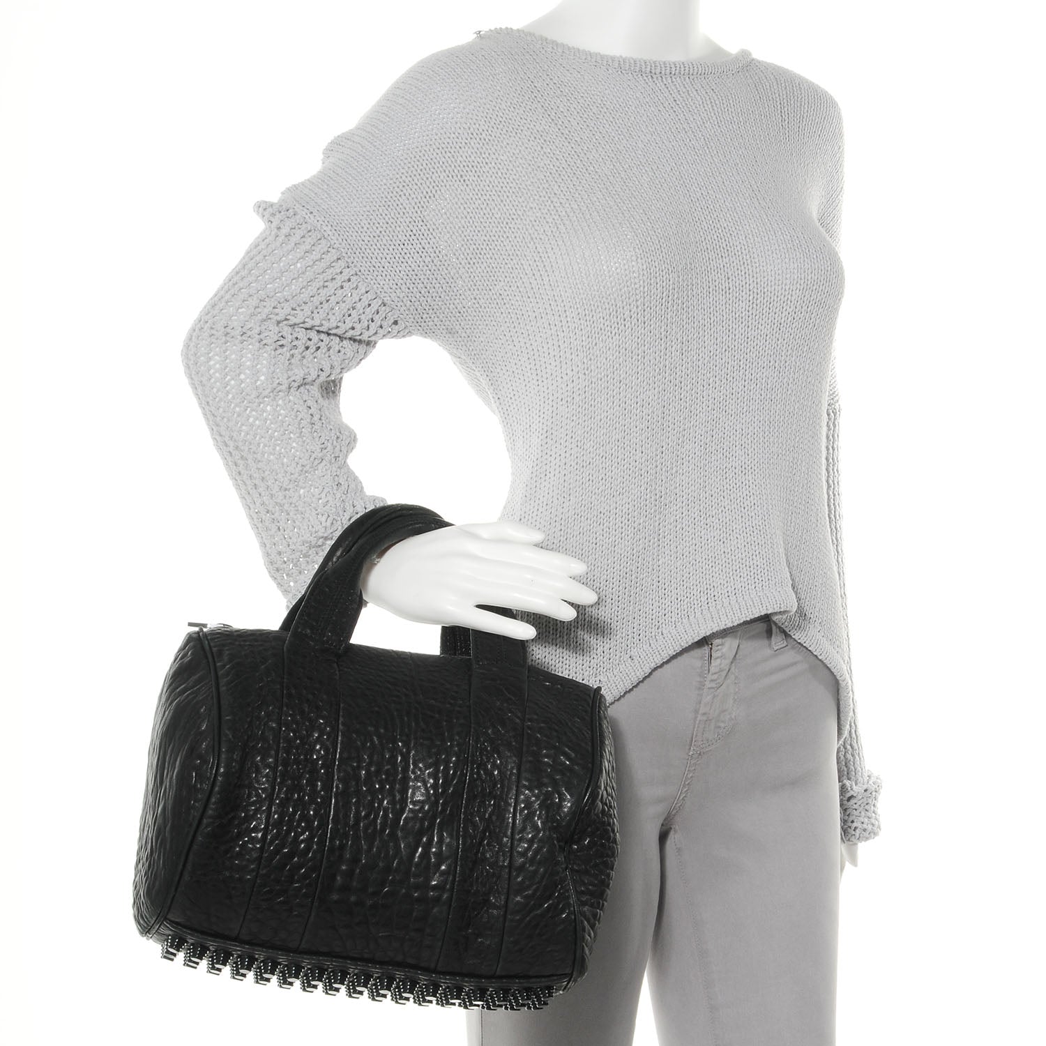 Alexander Wang Pebbled Lambskin Rocco Black with Black Hardware 2 of 6