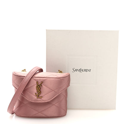 Saint Laurent Satin Matelasse Monogram Micro June Box Bag Dragee 11 of 11