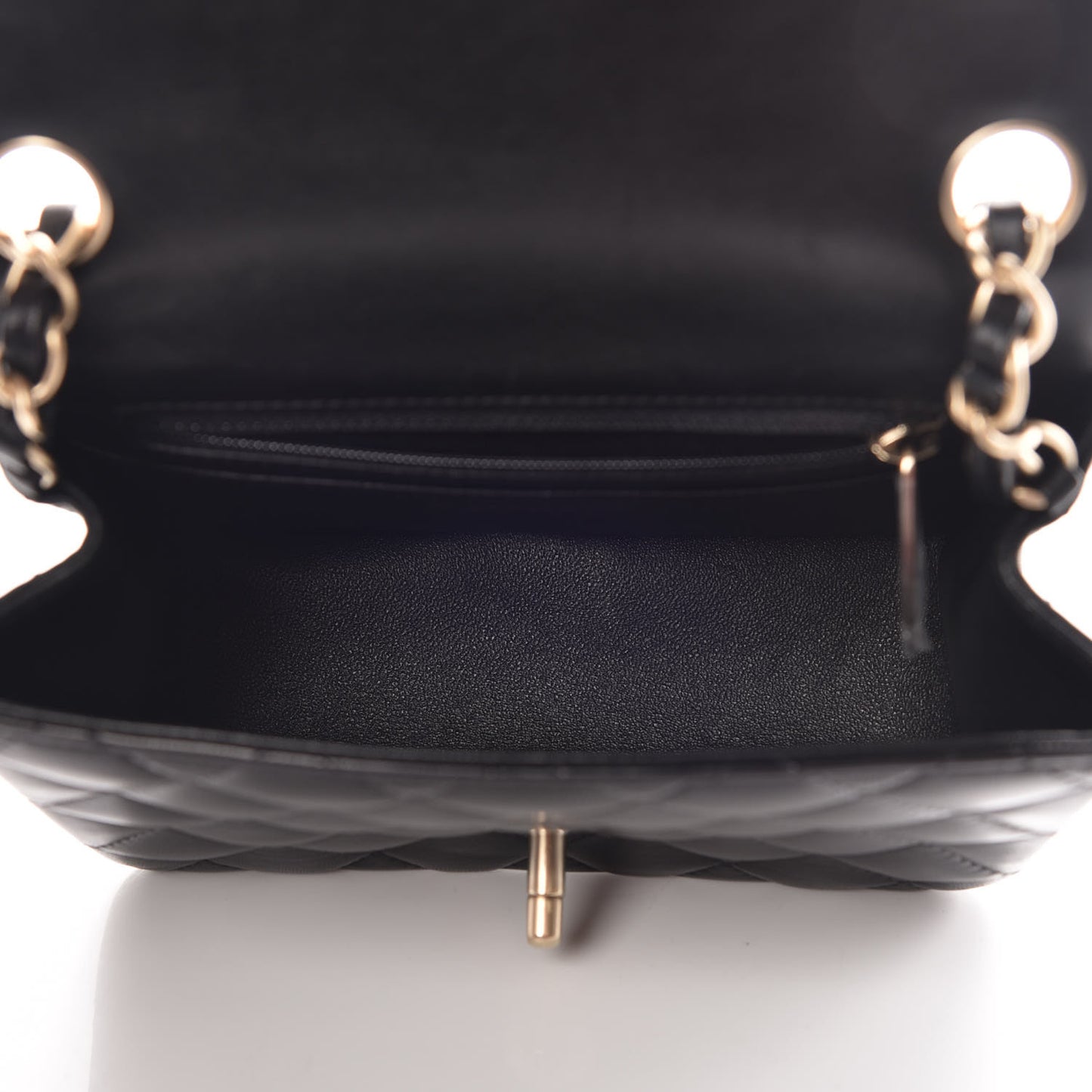 Lambskin Quilted Mini Square Flap Black