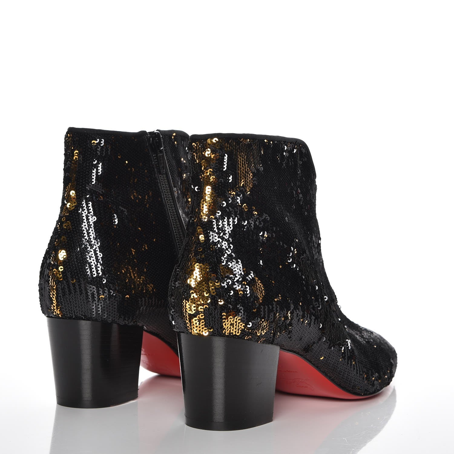 Christian Louboutin Paillettes Disco 70S Ankle Boots 42 Black Gold 4 of 8