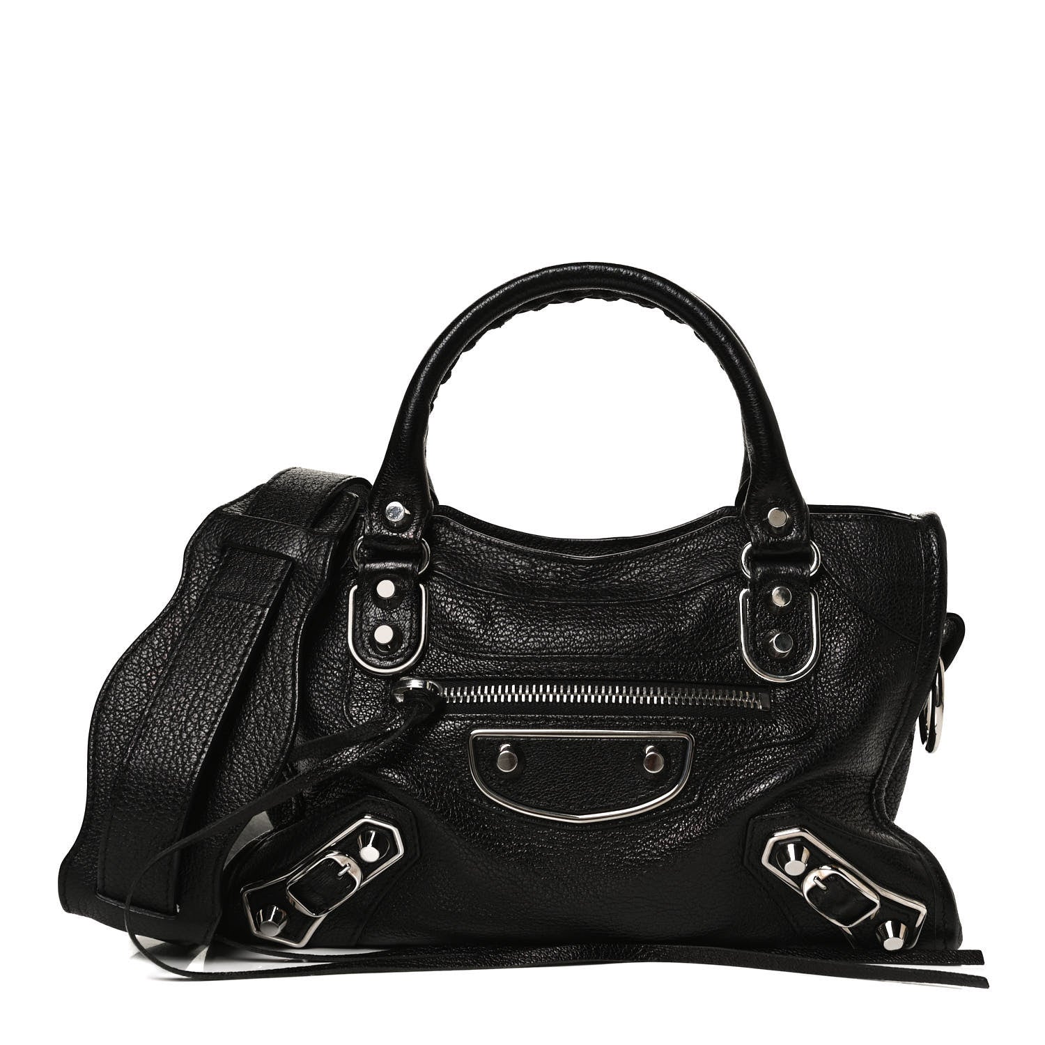 Balenciaga Chevre Silver Metallic Edge Hardware Mini City Black 1 of 14