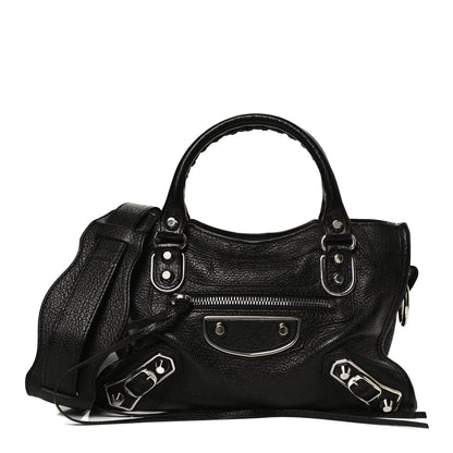 Balenciaga Chevre Silver Metallic Edge Hardware Mini City Black 1 of 14