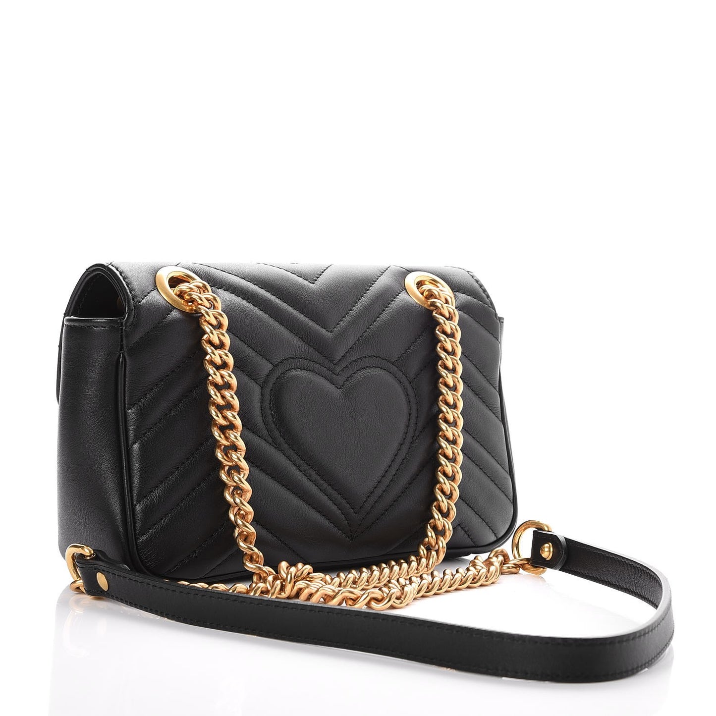 Calfskin Matelasse Mini GG Marmont Shoulder Bag Black