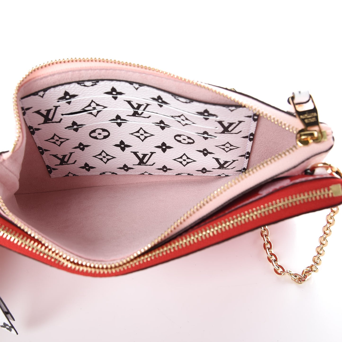 Monogram Giant Double Zip Pochette Rouge
