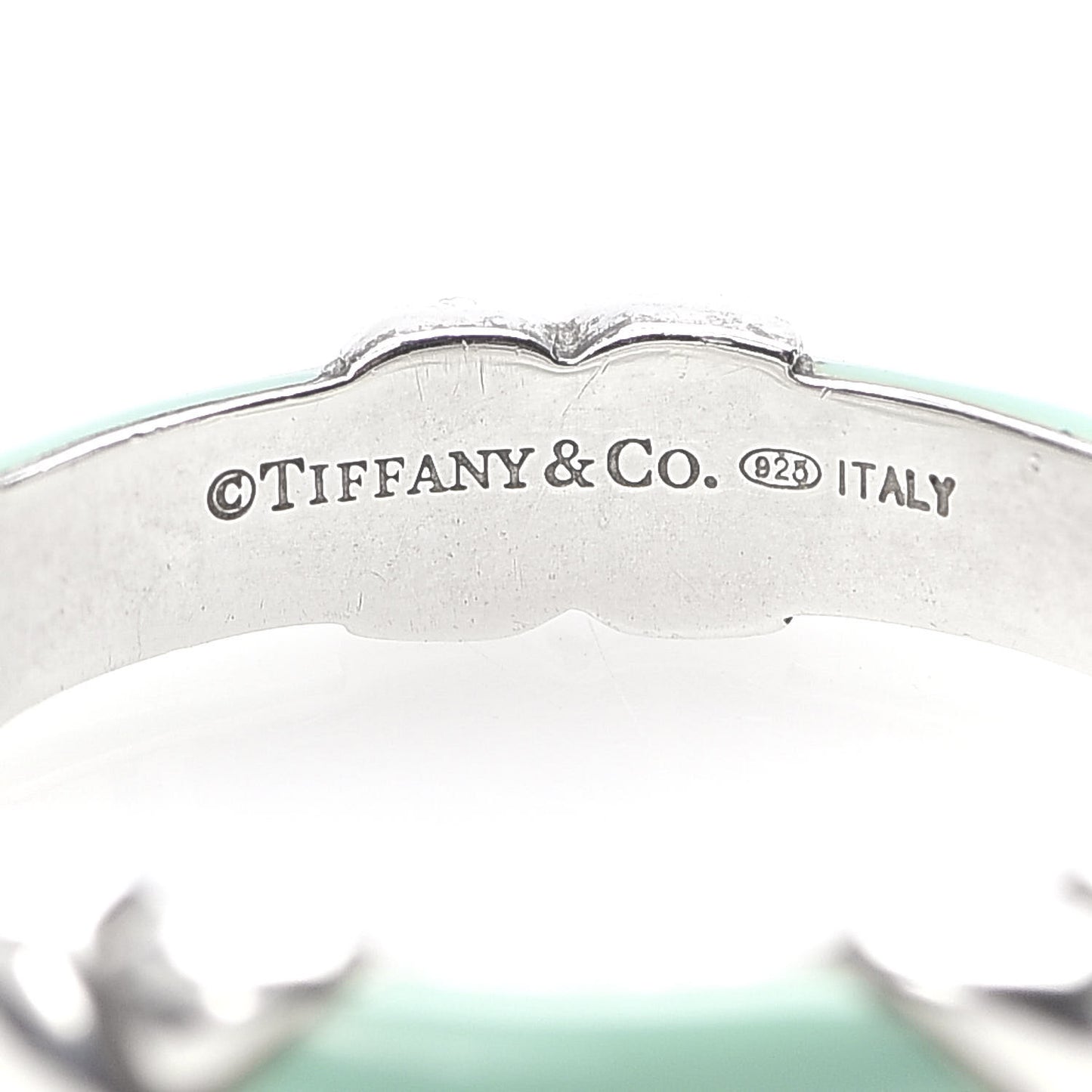 Sterling Silver Enamel Signature X Ring 58 8.5