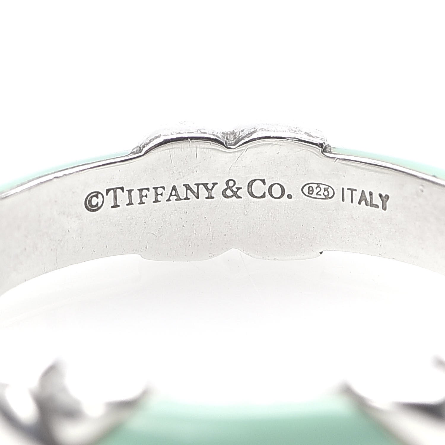 Tiffany Sterling Silver Enamel Signature X Ring 58 8.5 4 of 4
