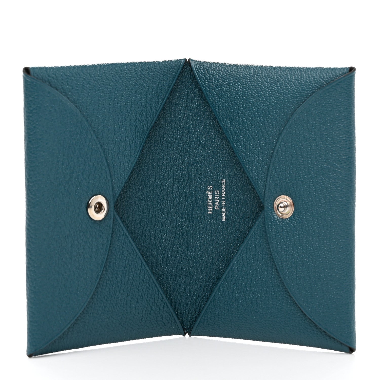 Hermes Chevre Mysore Calvi Card Case Vert Bosphore 5 of 8