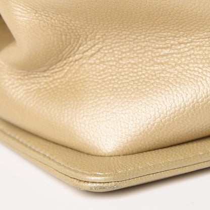 Chanel Pearly Caviar Quilted Medium Boy Flap Light Gold 9 of 13