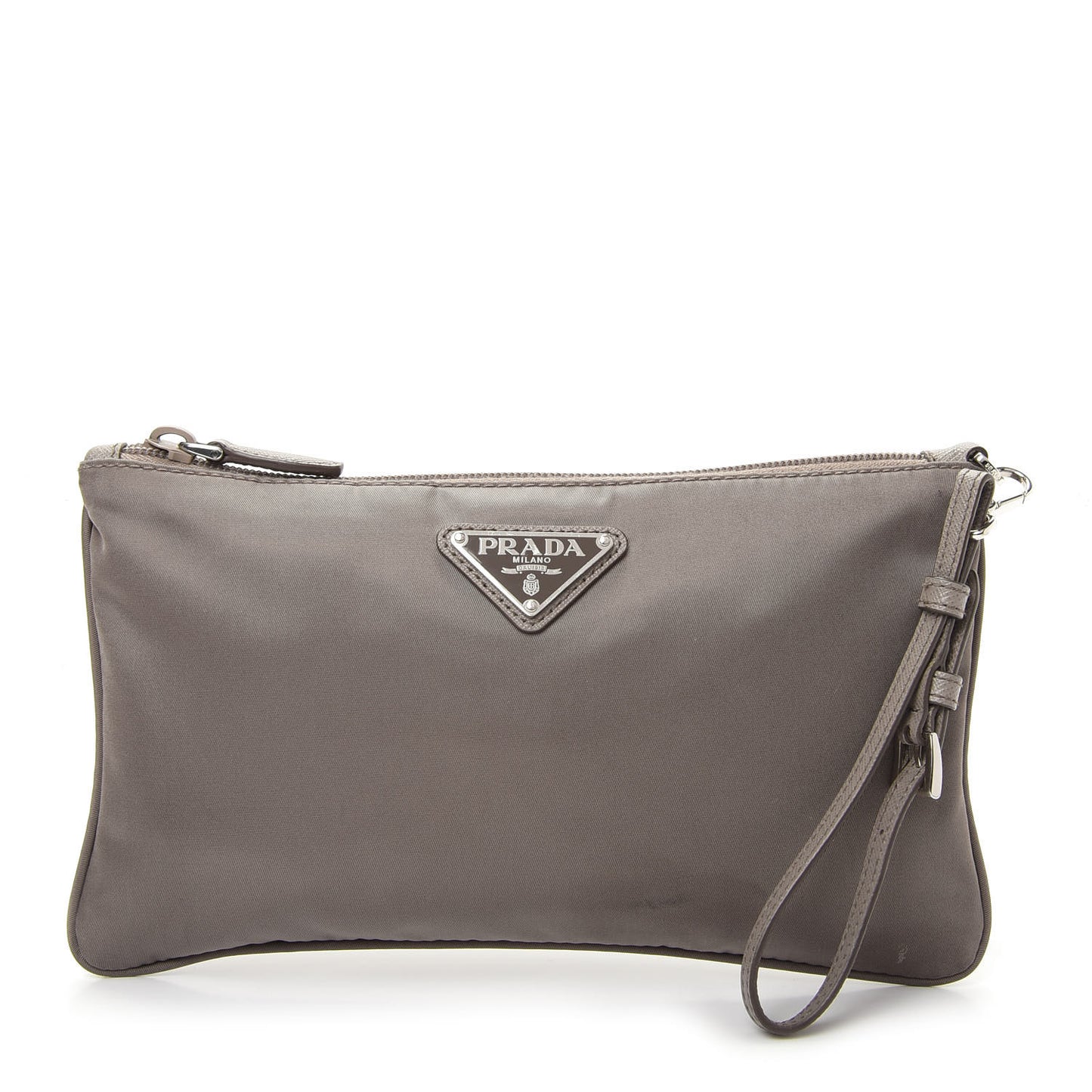 Tessuto Nylon Saffiano Wristlet Argilla