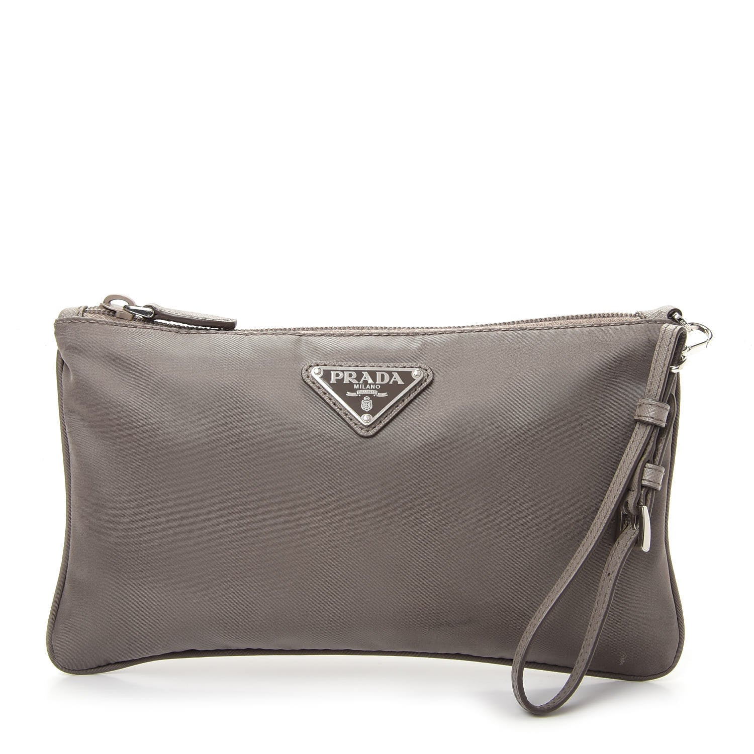 Prada Tessuto Nylon Saffiano Wristlet Argilla 1 of 7