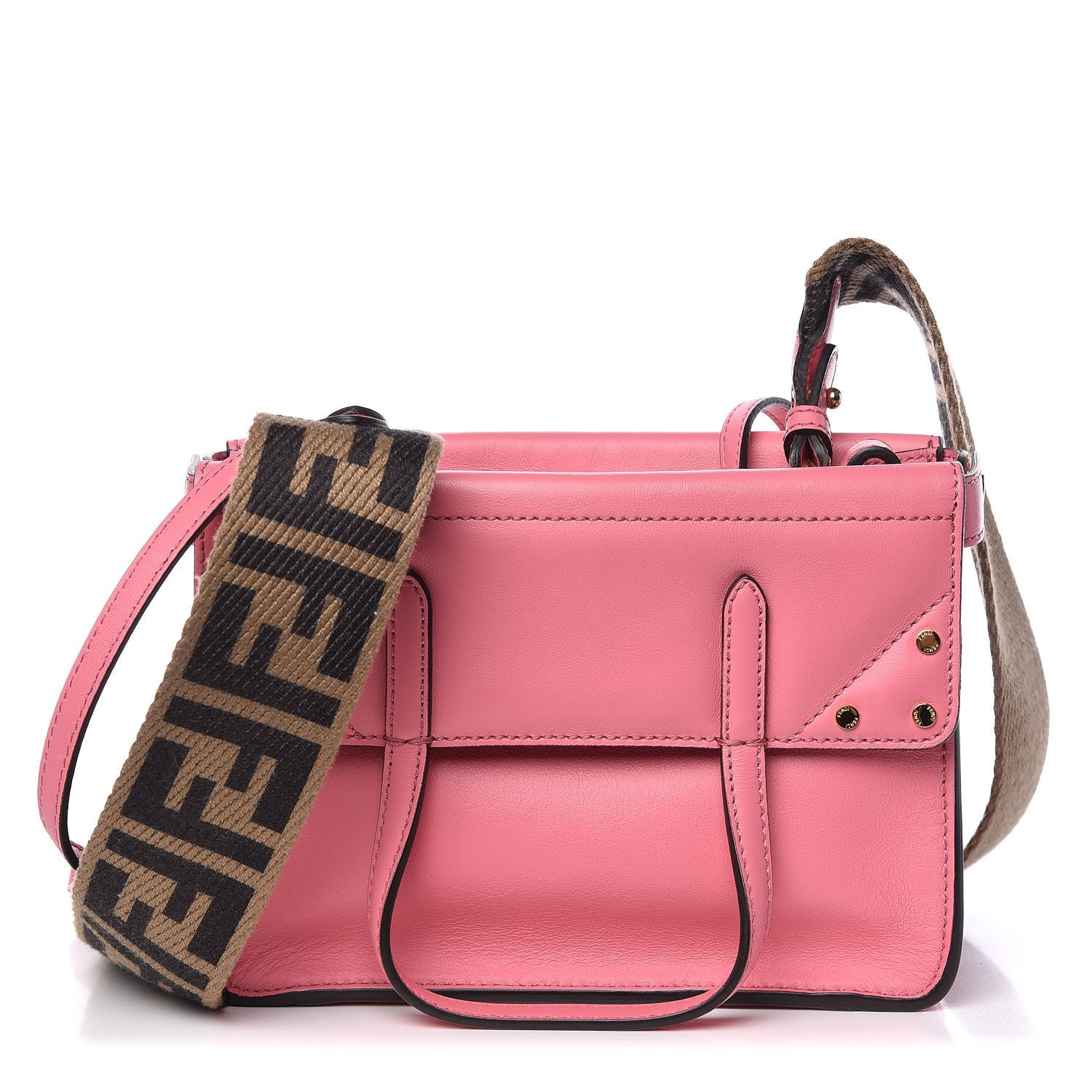 Fendi Vitello Grace Matte Small Flip Tote Pink 1 of 13