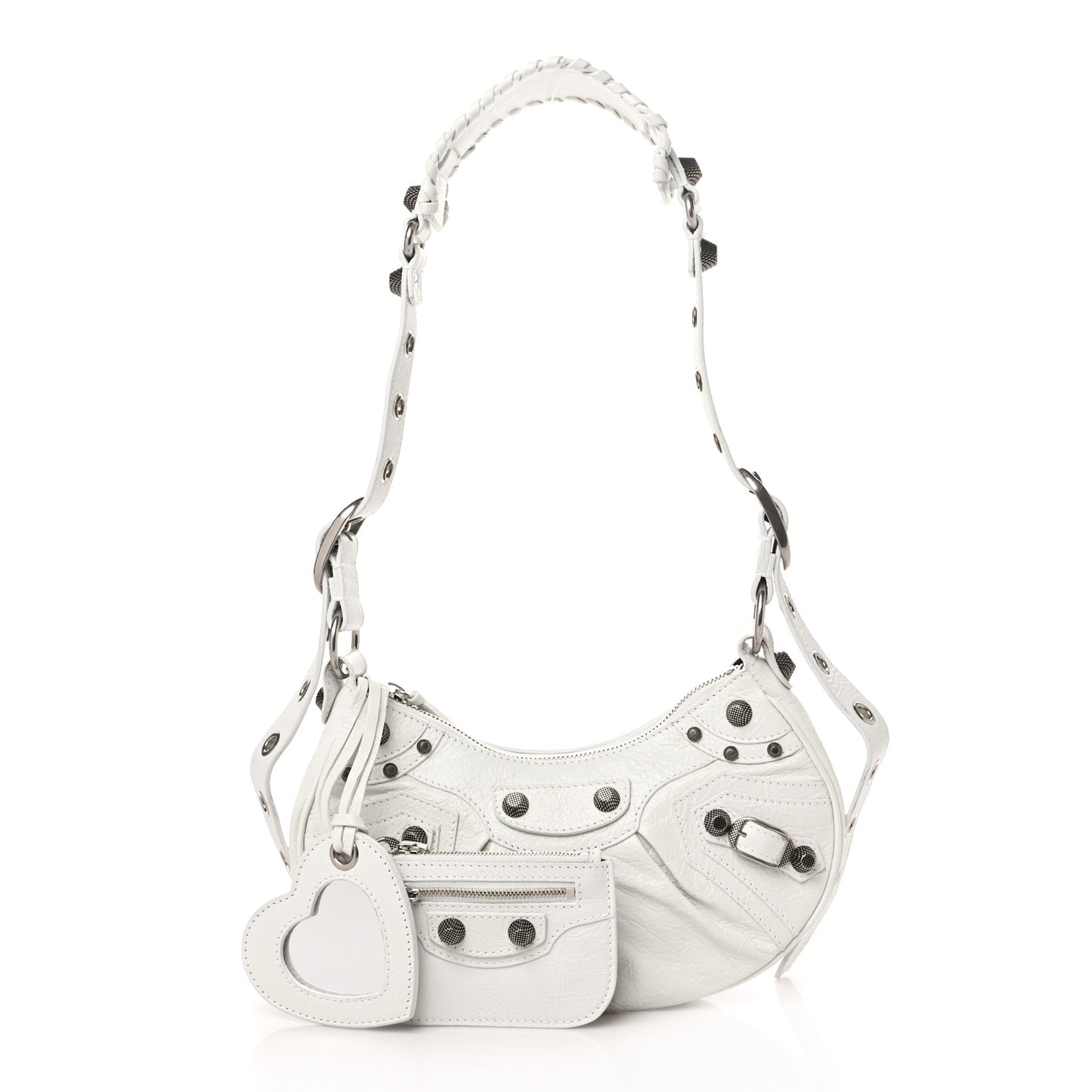 Agneau Arena Le Cagole Shoulder Bag XS Optic White