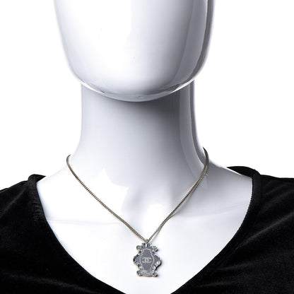 Chanel Mirror CC Pendant Necklace Gold 2 of 6