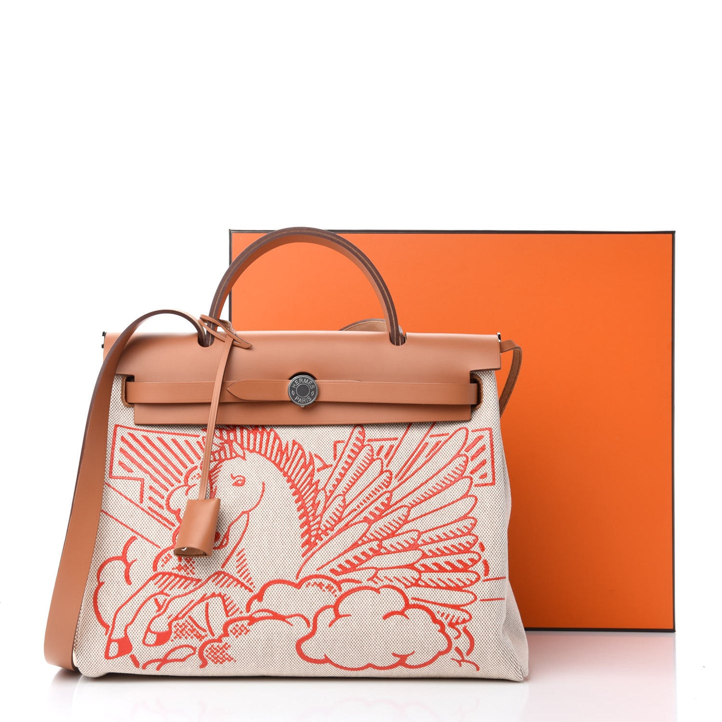 Vache Hunter Toile Pegase Pop Herbag Zip Retourne 31 PM Capucine Ecru