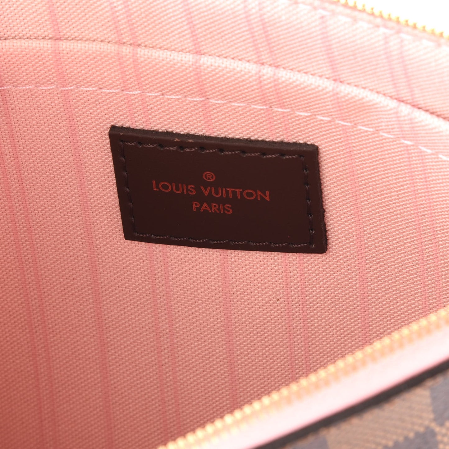 Damier Ebene Neverfull MM GM Pochette Rose Ballerine
