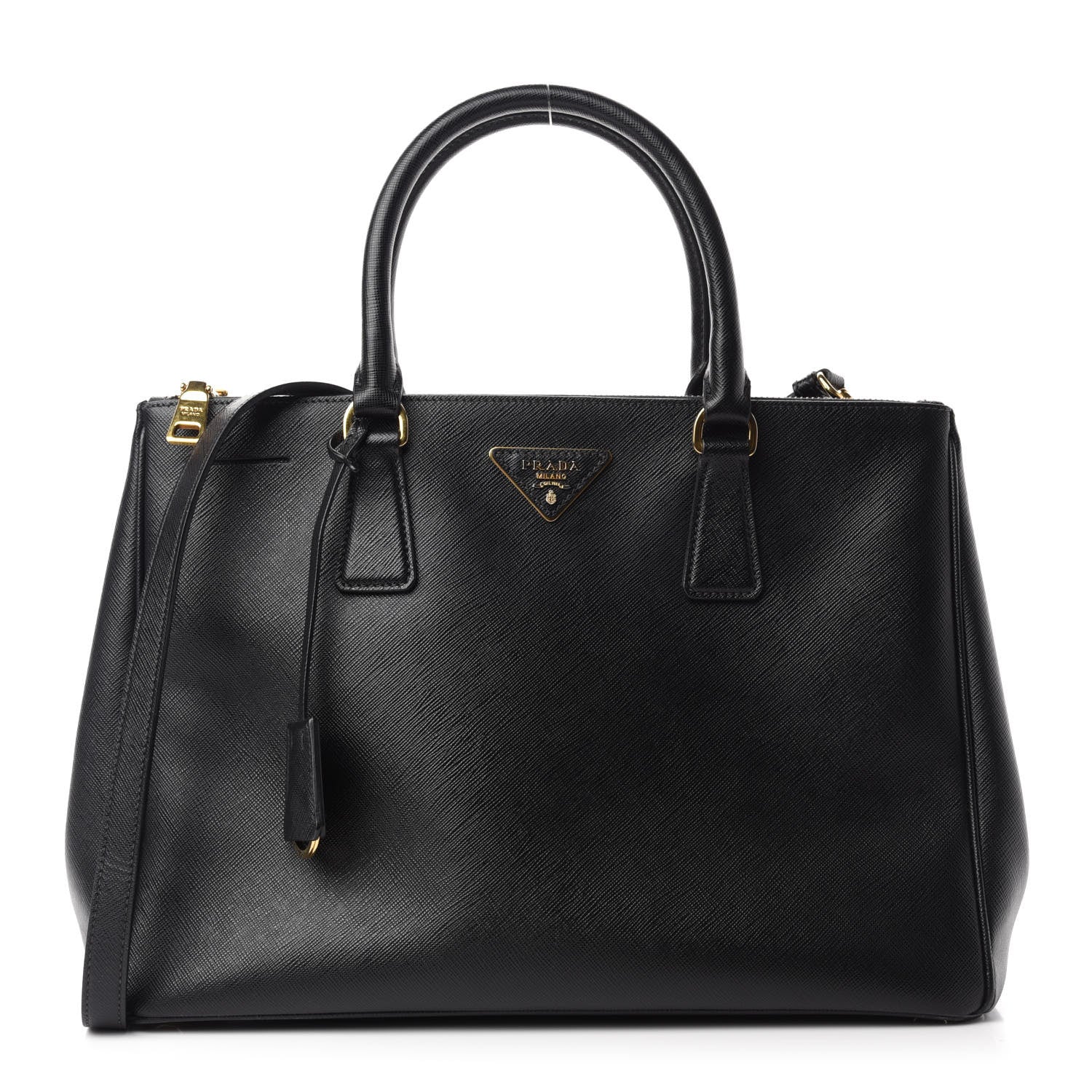 Prada Saffiano Medium Galleria Double Zip Tote Black 1 of 11
