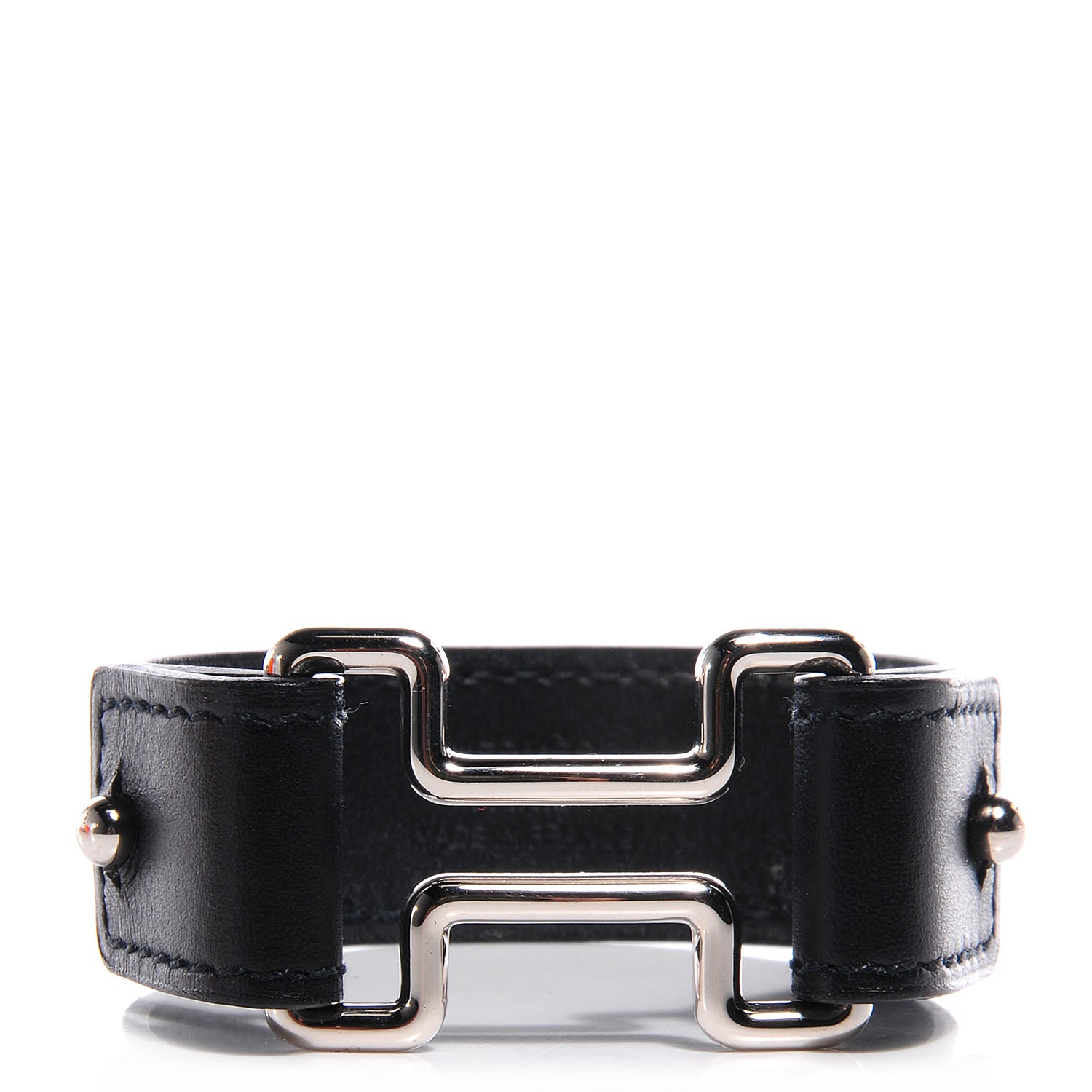 Hermes Chamonix Leather Night Bracelet Black Small 1 of 7