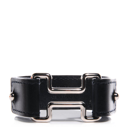 Hermes Chamonix Leather Night Bracelet Black Small 1 of 7