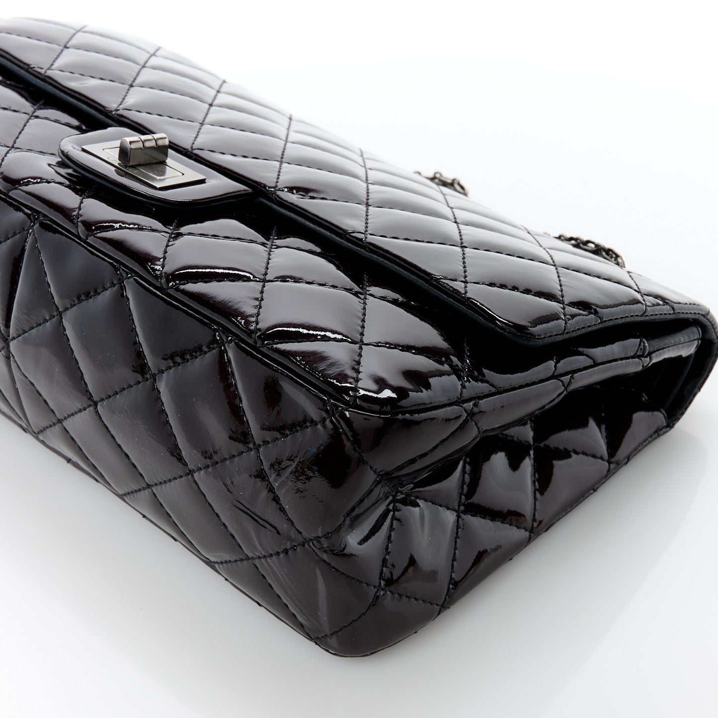 Patent Quilted 2.55 Reissue 227 Flap Black