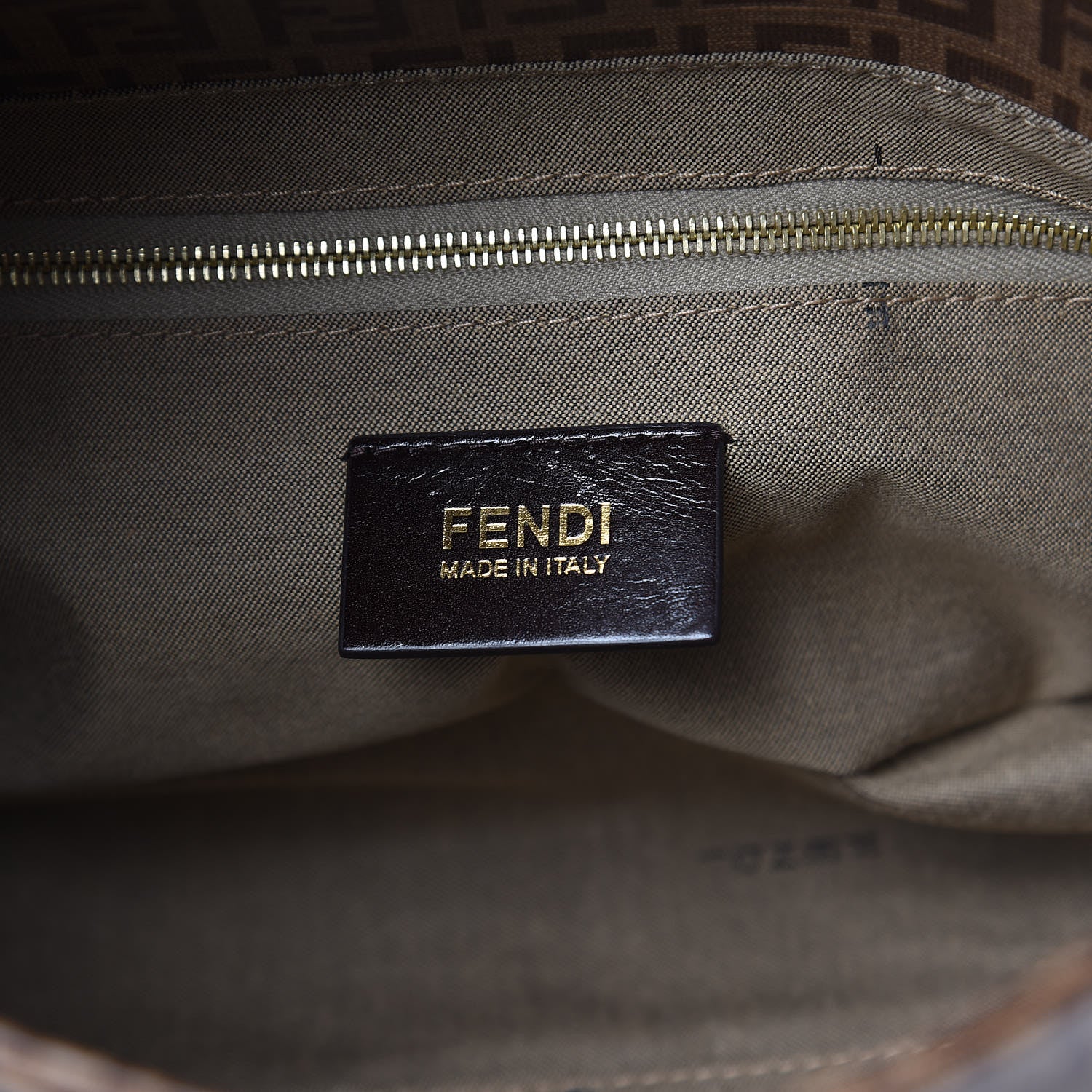 Fendi Zucchino Spalmati Vitello Forever Baguette Nocciola Castagna 6 of 9