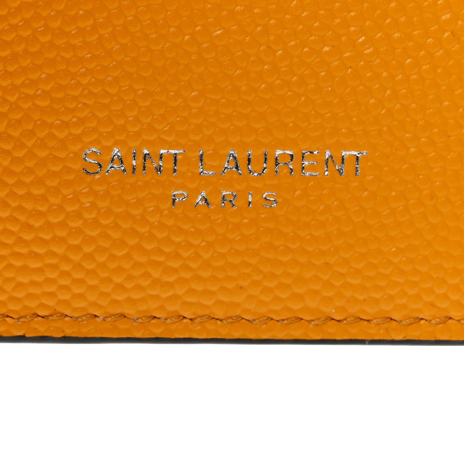 Saint Laurent Grained Calfskin 5 Fragments Zip Pouch Card Holder Senape Yellow 8 of 8