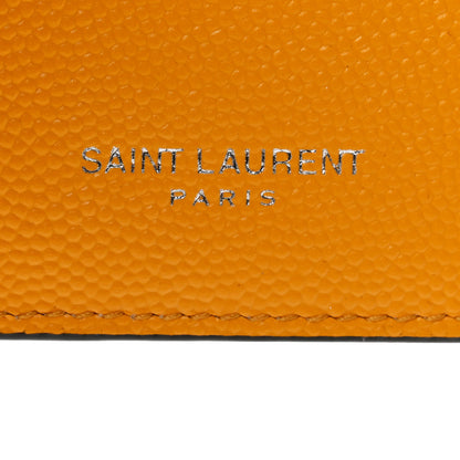 Saint Laurent Grained Calfskin 5 Fragments Zip Pouch Card Holder Senape Yellow 8 of 8