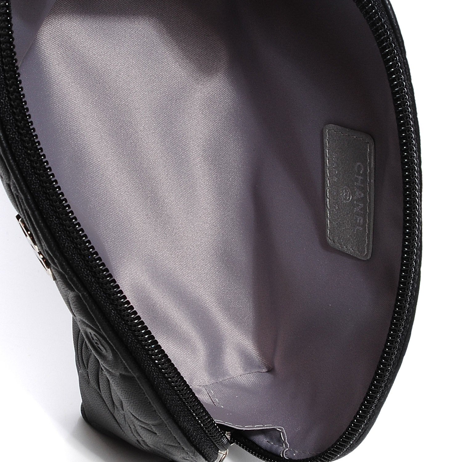 Chanel Lambskin Camellia Cosmetic Case Black 5 of 7