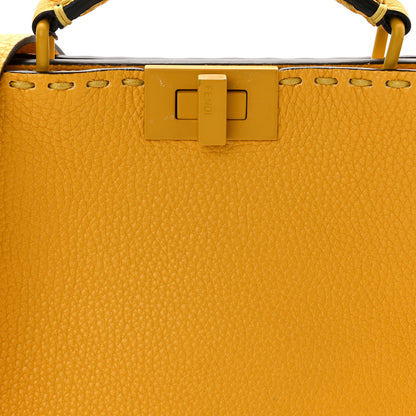 Fendi Cuoio Romano Vitello Cover Sellerissima Monochrome Mini Peekaboo I SEE U Satchel Sunflower 6 of 10