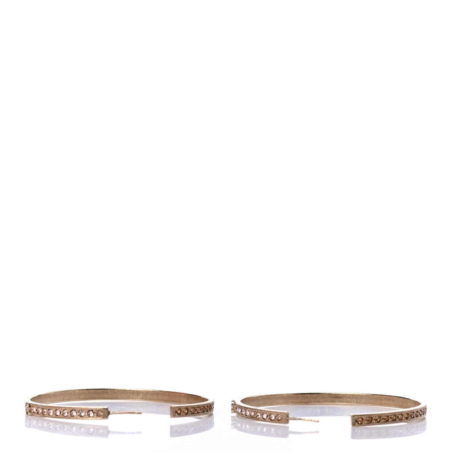 Crystal CC Hoop Earrings Pale Pink Gold