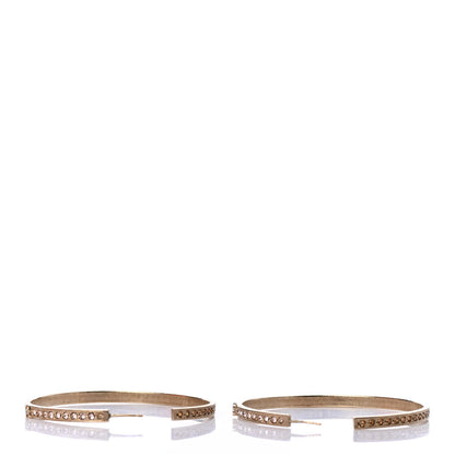 Chanel Crystal CC Hoop Earrings Pale Pink Gold 3 of 4