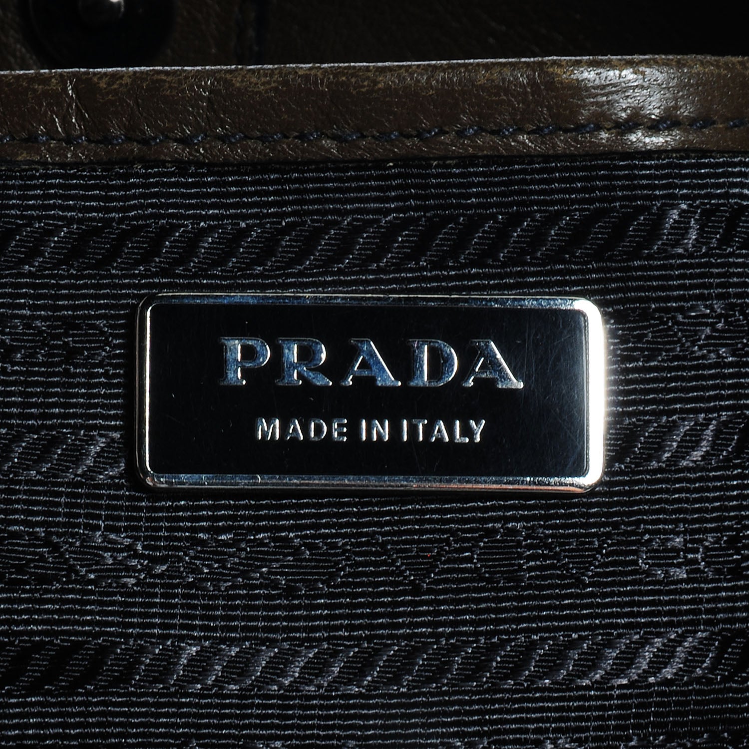Prada Nappa Antic Chevron Hobo Militare 6 of 8