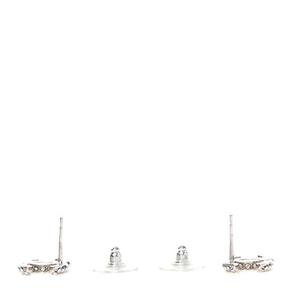 Chanel Crystal CC Earrings Silver 3 of 4