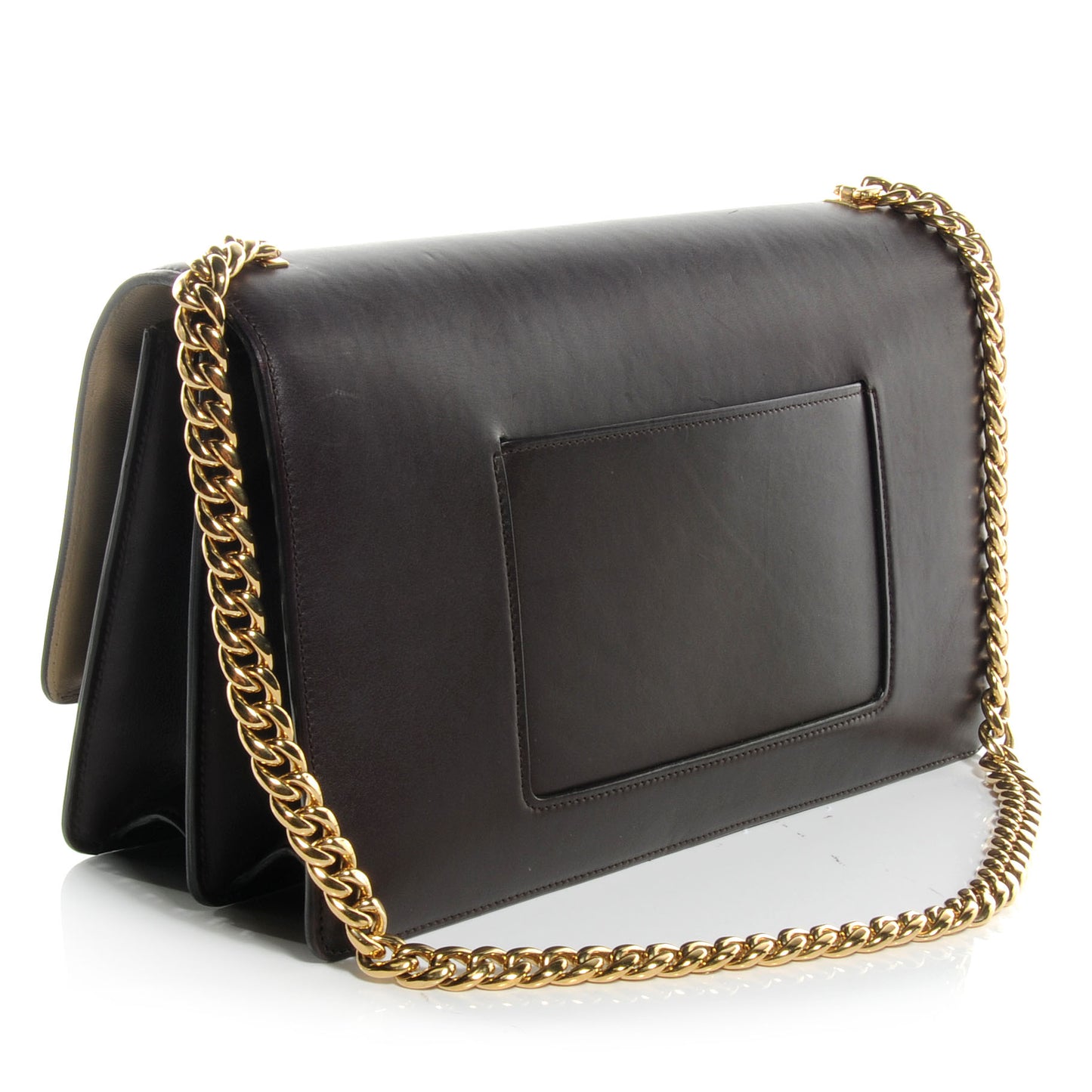 Smooth Calfskin Medium Case Chain Flap Burgundy