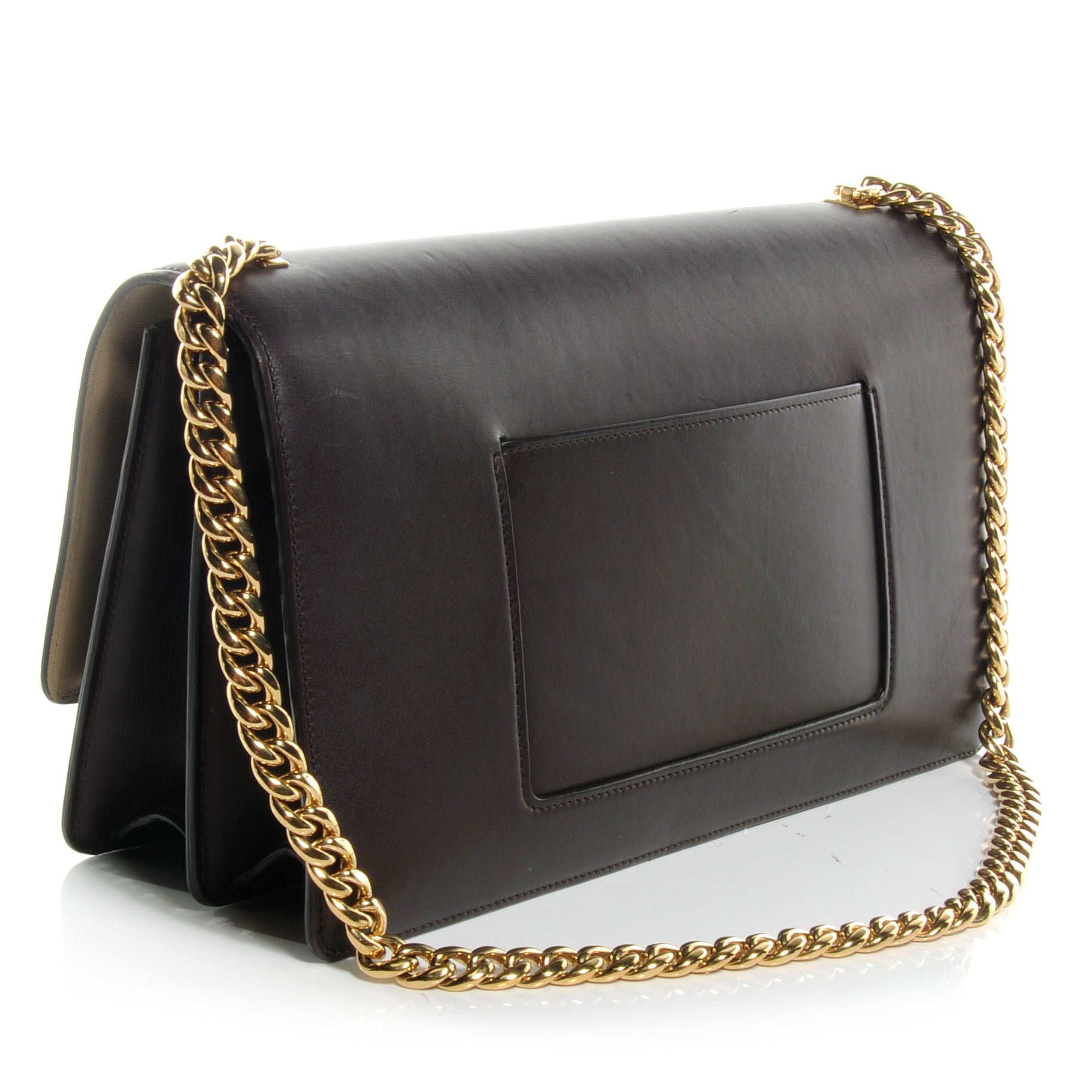 Celine Smooth Calfskin Medium Case Chain Flap Burgundy 3 of 8