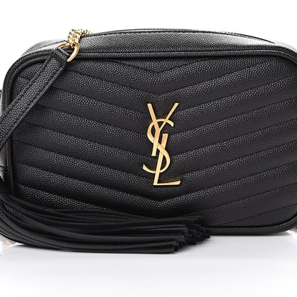 Saint Laurent Grain De Poudre Matelasse Monogram Mini Lou Camera Bag Black 7 of 9