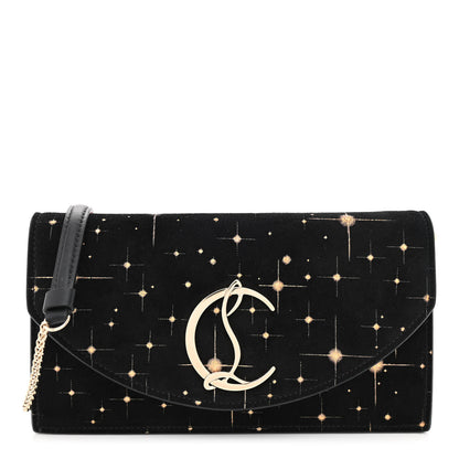 Christian Louboutin Suede Loubi54 Crossbody Clutch Black 1 of 9
