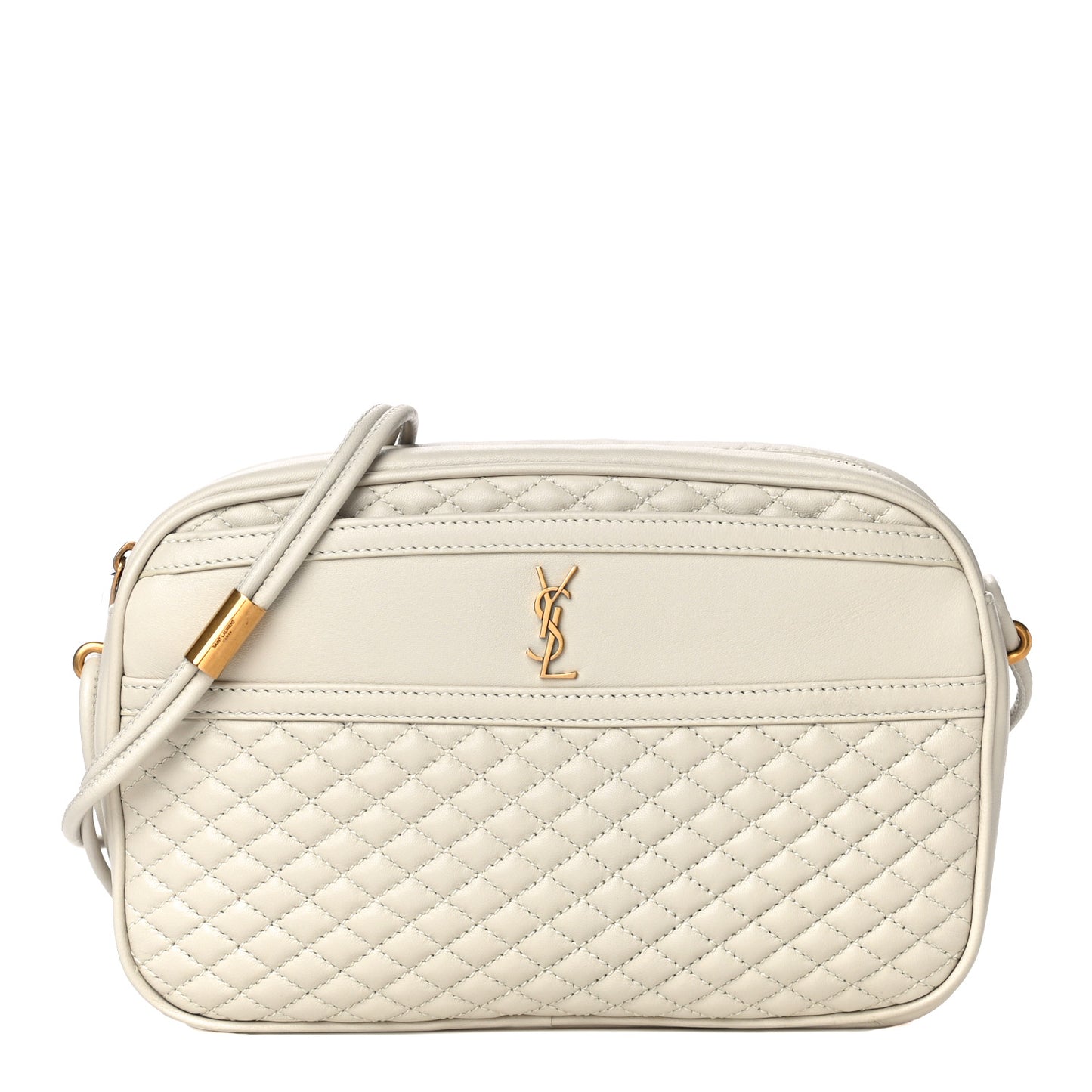 Lambskin Quilted Victoire Camera Bag Blanc Vintage