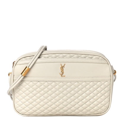 Saint Laurent Lambskin Quilted Victoire Camera Bag Blanc Vintage 1 of 9