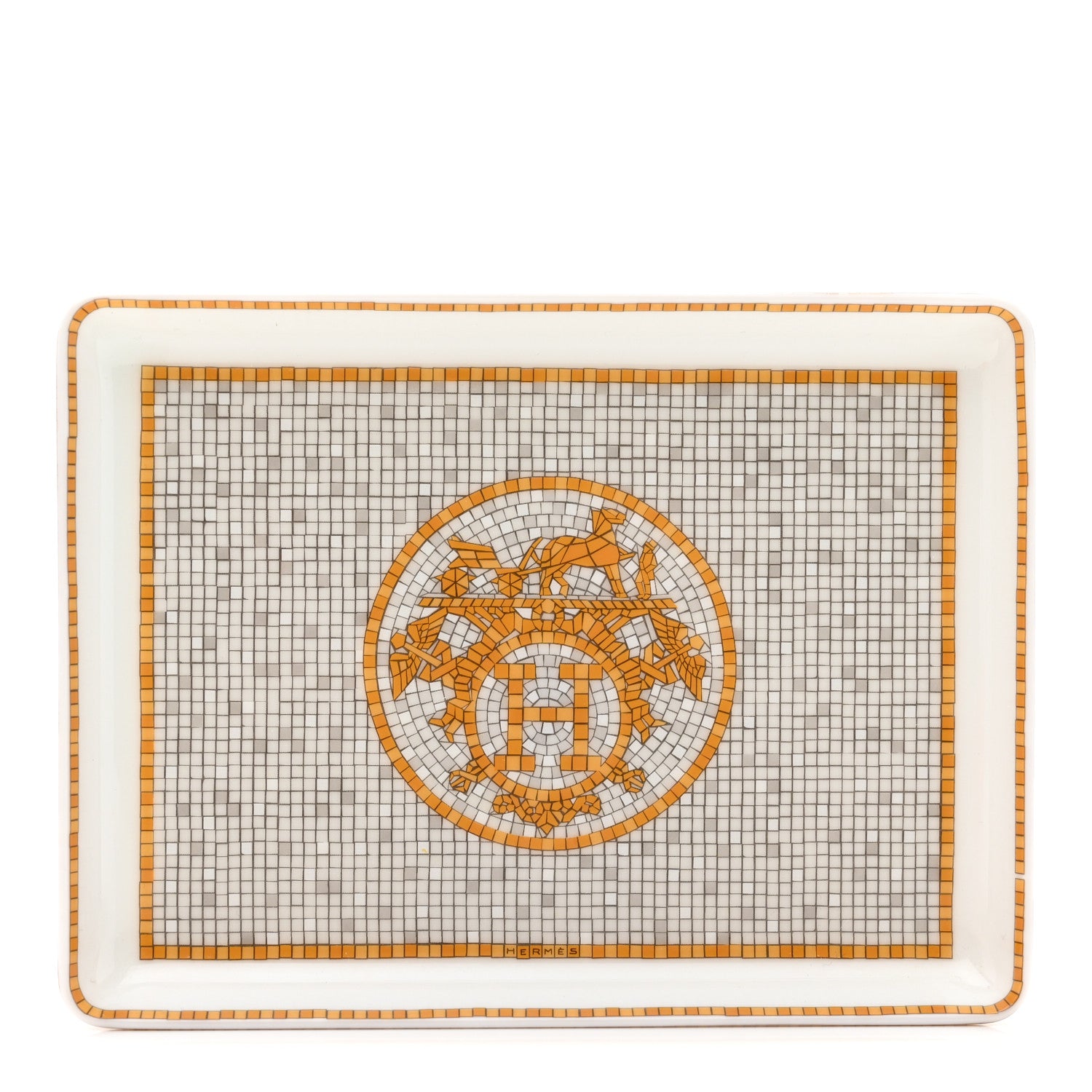 Hermes Porcelain Mosaique au 24 Gold Sushi Plate 1 of 7