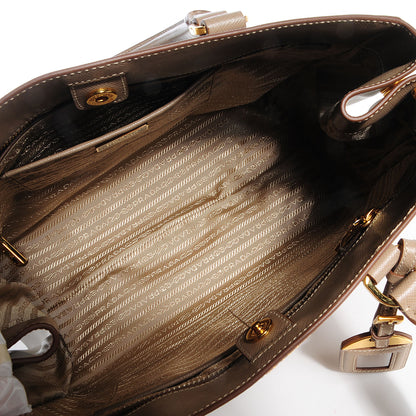 Prada Saffiano Lux Bi-Color Tote Visone Talco 6 of 11
