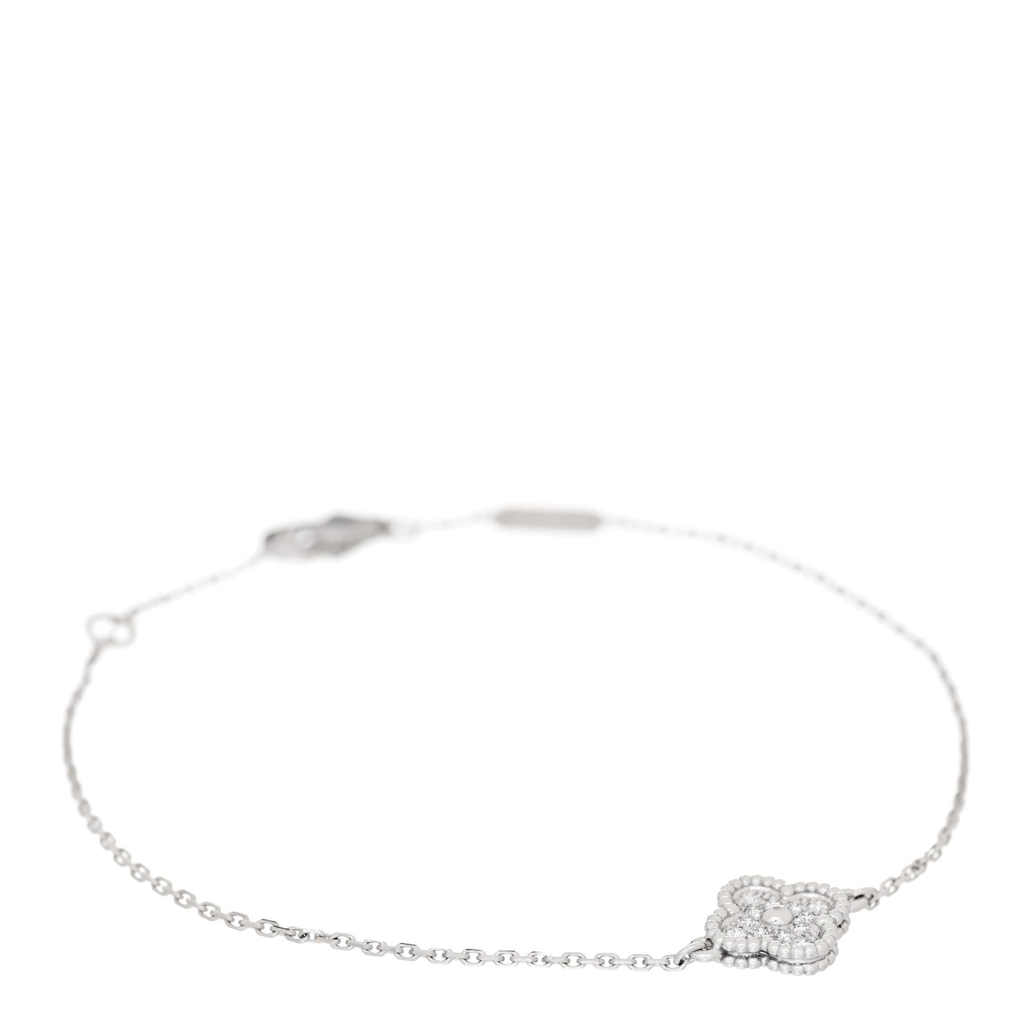 18K White Gold Diamond Sweet Alhambra Bracelet